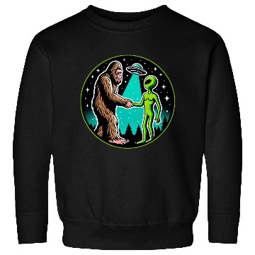 Discover Bigfoot Alien Alliance - Funny Scifi Cryptid Sweatshirts