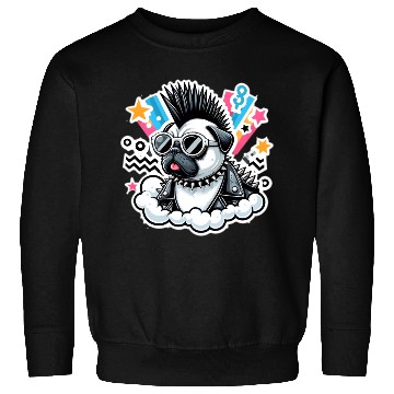 Discover Punk rocker pug 9 Sweatshirts