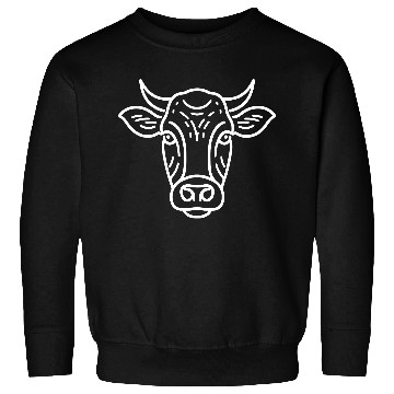 Discover Cow face cows vector farm animal art path7 Sweatshirts