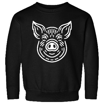Discover Pig face pigs vector farm animal path17 Sweatshirts