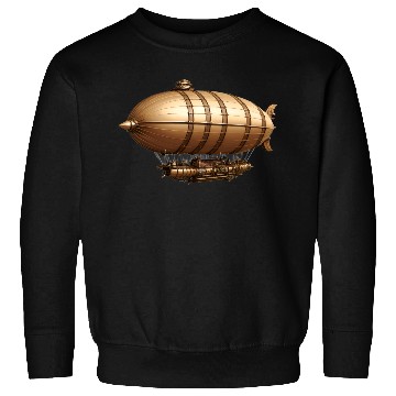 Discover A large steampunk-style airship with bronze metal Sweatshirts