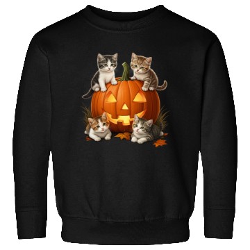 Discover Pumpkin Cat Paws | by Asarteon Sweatshirts