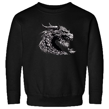 Discover Mythical Dragon Head Illustration Sweatshirts