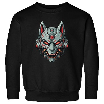 Discover Kitsune Cyberpunk Mask: Mecha Robot Warrior Sweatshirts
