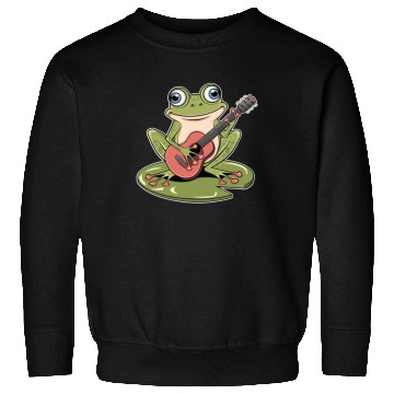 Discover Frog Playing Guitar On Lily Pad Sweatshirts