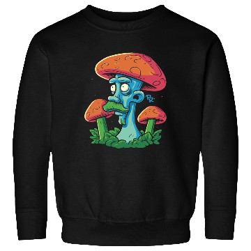 Discover Mushroom Moustache Man – Trippy Fungi Art Sweatshirts