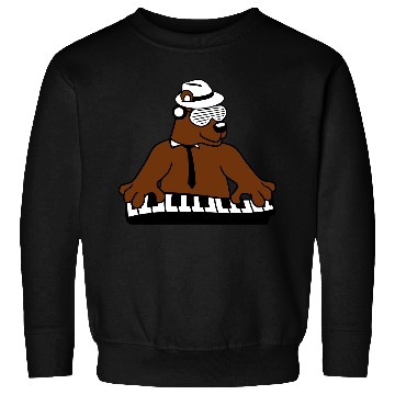Discover Grizzly Brown Bear Playing Keyboard Piano Music Sweatshirts