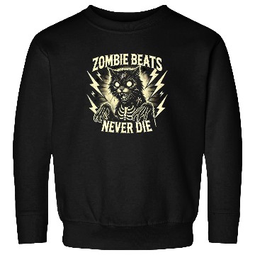 Discover Zombie Cat Halloween Skeleton Skull Horror Fun Art Sweatshirts