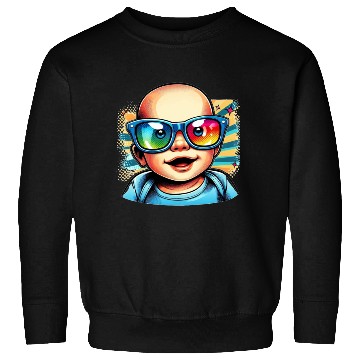 Discover Baby boy with sunglasses comic design 3 Sweatshirts