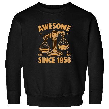 Discover Awesome Since 1956 Libra Zodiac Birthday October Sweatshirts