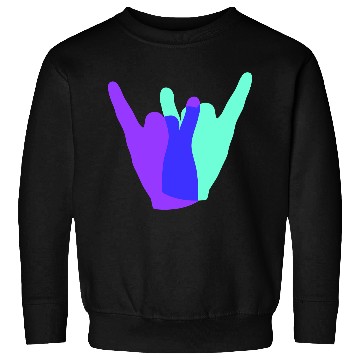 Discover Two heavy metal hard rock horn finger hand gesture Sweatshirts