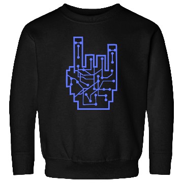 Discover Heavy metal nerd electronic circuits hand gesture Sweatshirts