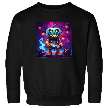 Discover Pumpkin Gamer Halloween Neon Vibes Fun Design Sweatshirts