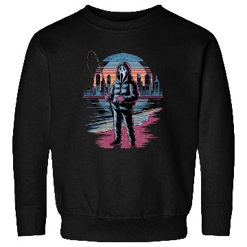 Discover Horror City Skyline Vaporwave Art Halloween Sweatshirts