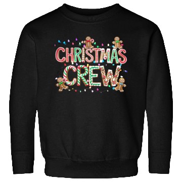 Discover Gingerbread and Candy Christmas Crew with Lights Sweatshirts