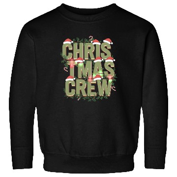 Discover Christmas Crew with Santa Hats and Candy Canes Sweatshirts