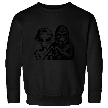 Discover Bigfoot and Alien friends Sweatshirts