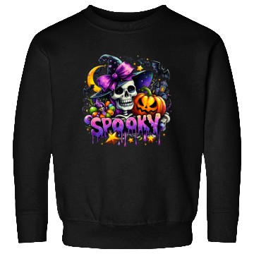 Discover Halloween Spooky Season Witch Skeleton Sweatshirts