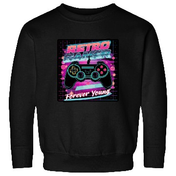 Discover Retro Gamer Forever Young 01 sticker Sweatshirts