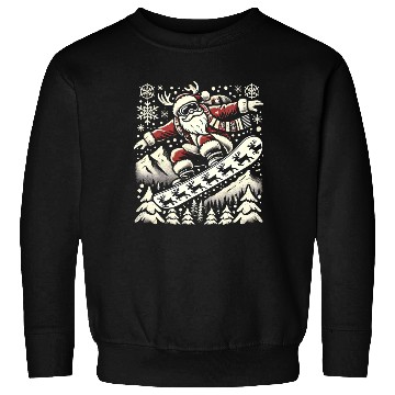 Discover Snowboarding Santa Winter Wonderland Christmas Fun Sweatshirts