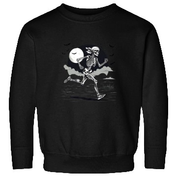 Discover Midnight Marathon: Skeleton's Sprint Sweatshirts