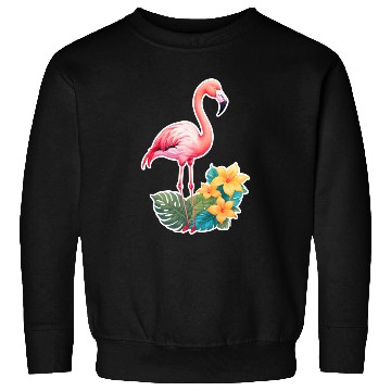 Discover Tropical Flamingo with Floral Elegance Sweatshirts
