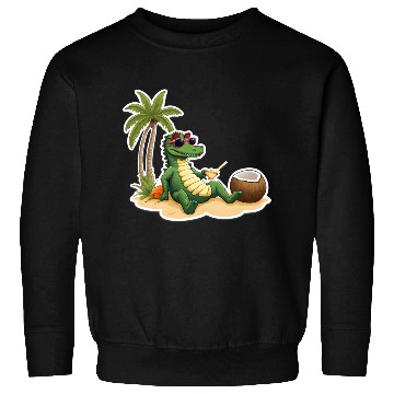 Discover Chill Alligator on the Beach Sweatshirts