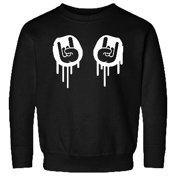 Discover Heavy metal graffiti drop horn finger hand gesture Sweatshirts
