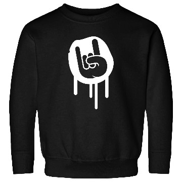 Discover Heavy metal graffiti drop horn finger hand gesture Sweatshirts