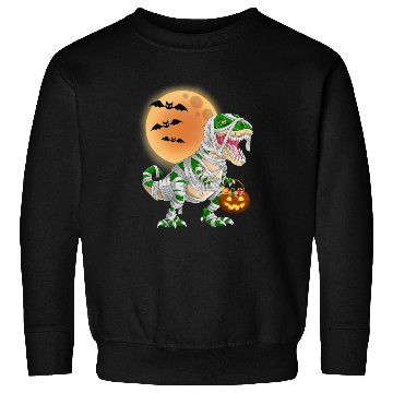 Discover Halloween Dinosaur Mummy T rex Pumpkin Moon Sweatshirts