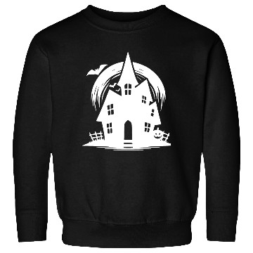 Discover Bat Full Moon Haunted House Halloween Tattoo Sweatshirts