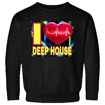 Discover I LOVE DEEP HOUSE YELLOW FONTS Sweatshirts