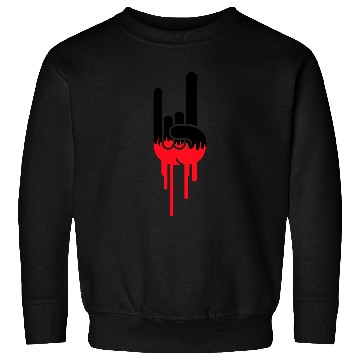 Discover Heavy Metal Graffiti Drop Spray Horns Hand Gesture Sweatshirts