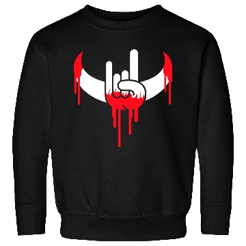 Discover Heavy Metal Graffiti Drop Spray Horns Hand Gesture Sweatshirts