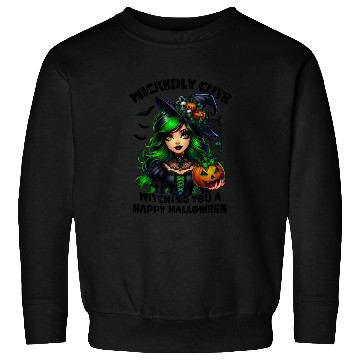 Discover Halloween Wicked Cute Green Witch Sweatshirts