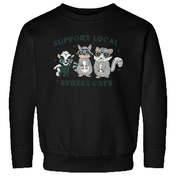 Discover Support Local Street Cats Skunk Raccoon and Possum Sweatshirts