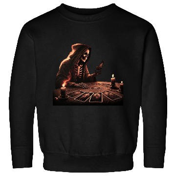 Discover Skeleton looking tarot cards Sweatshirts