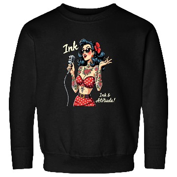 Discover Pinup Ink and Attitude Tattoo Art Sweatshirts