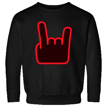 Discover Heavy Metal Fun Hard Rock Music Horns Hand Gesture Sweatshirts