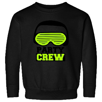 Discover Party Crew Face Team Friends Member Face Text Logo Sweatshirts