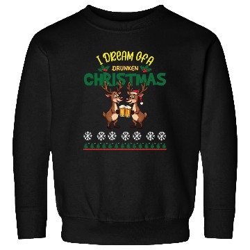 Discover I Dream Of A Drunk Christmas-funny Reindeer Design Sweatshirts