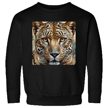Discover face of a leopard remixed with a beautiful pattern Sweatshirts