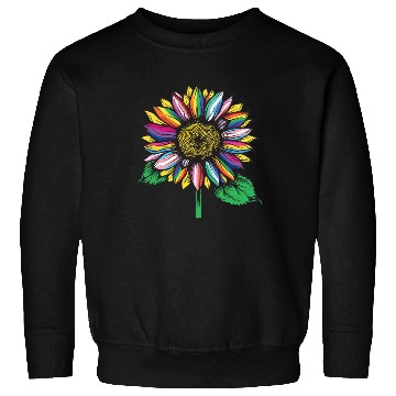 Discover LGBTQ sunflower rainbow flags Diversity Human Righ Sweatshirts