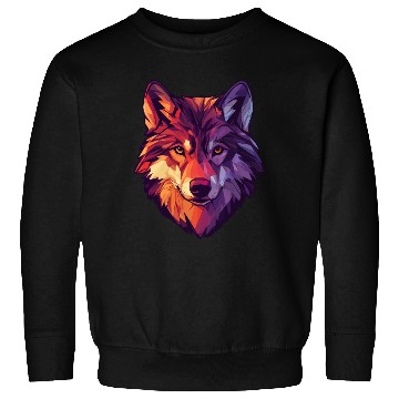 Discover Floral Wolf Vintage Flowers Wolf Face for Wolves Sweatshirts