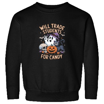 Discover Cute Halloween Black Cat Pumpkin Ghost Humor Sweatshirts