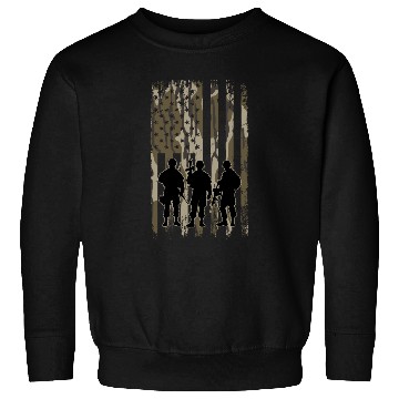 Discover Bottomland Camo American Flag Soldiers Sweatshirts