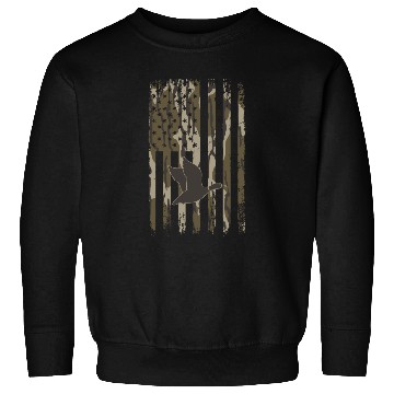 Discover Bottomland Camo Duck Hunting American Flag USA Sweatshirts