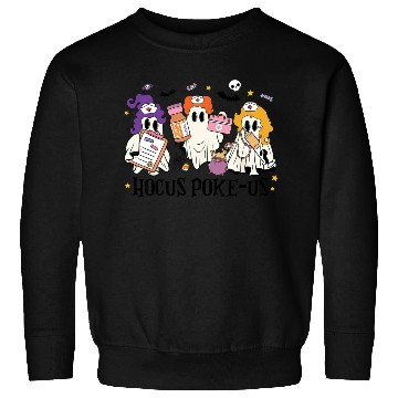 Discover Hocus Poke Us Funny Ghost Vintage Halloween Sweatshirts