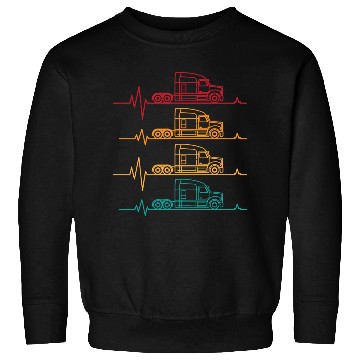 Discover Truck driver heart beat Trucker Funny Truck Driver Sweatshirts