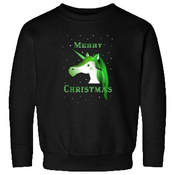 Discover Festive Green Unicorn Christmas Design Sweatshirts